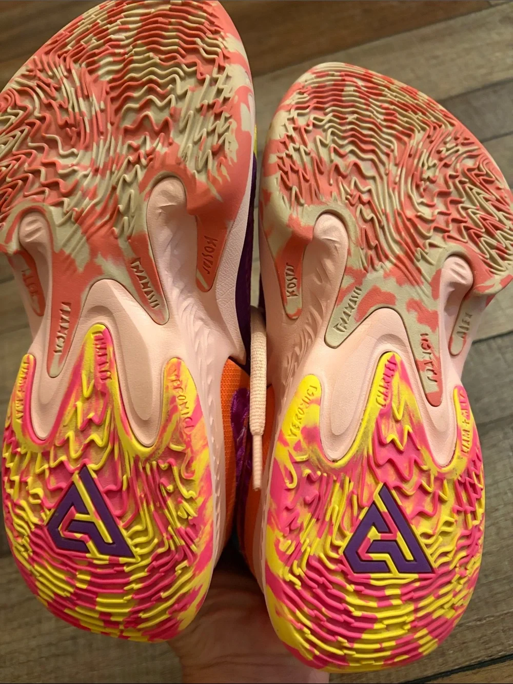 Giannis Freak Basketball Shoes in Pink, Purple & Yellow